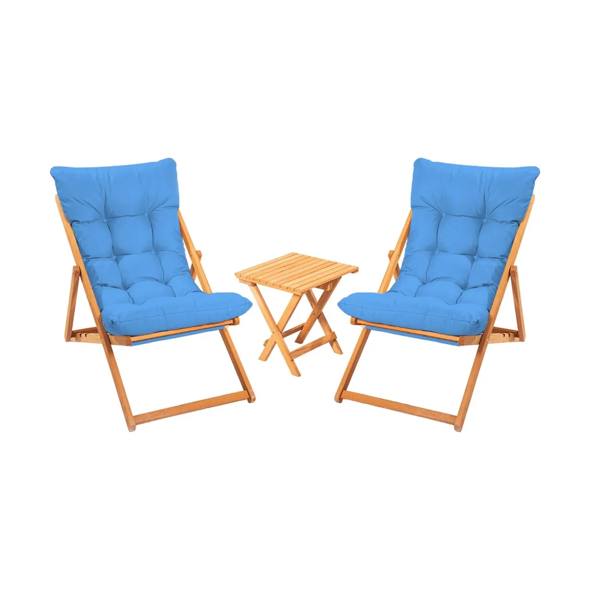 Set Tavolo e Sedie blu 2 Posti Dimensione Tavolo 40x40h40 cm, Dimensione Seduta 66x48h111 cm - Biagio