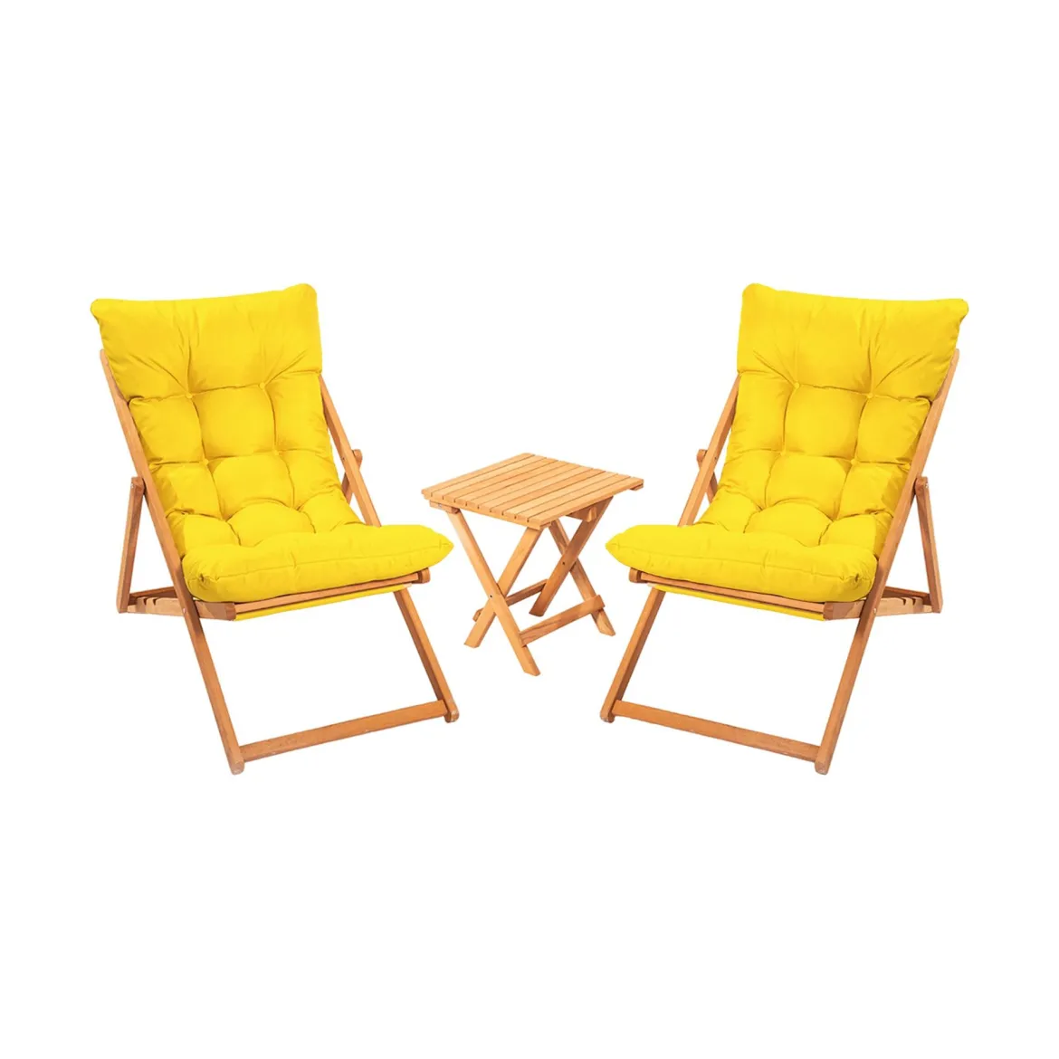 Set Tavolo e Sedie Giallo 2 Posti Dimensione Tavolo 40x40h40 cm, Dimensione Seduta 66x48h112 cm - Biagio