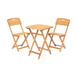 Set Tavolo e Sedie Marrone 2 Posti Dimensione Tavolo 50x50h72 cm, Dimensione Seduta 40x30h81 cm - Isso