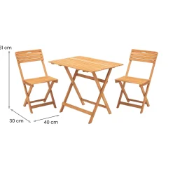 Set Tavolo e Sedie Marrone 4 Posti Dimensione Tavolo 80x60h72 cm, Dimensione Seduta 40x30h81 cm - Fanano