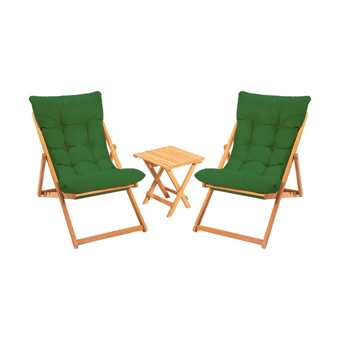 Set Tavolo e Sedie Verde 2 Posti Dimensione Tavolo 40x40h40 cm, Dimensione Seduta 59x44h90 cm - Leni