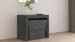 Set tavolo pranzo estensibile e 2 panche estensibili ardesia 12 posti - Auditore