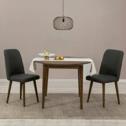 Set tavolo rotondo allungabile e 2 sedie imbottite - Bee