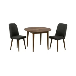 Set tavolo rotondo allungabile e 2 sedie imbottite - Bee