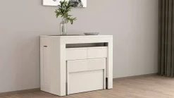 Set tavolo soggiorno estensibile e 2 panche estensibili bianco 12 posti - Auditore