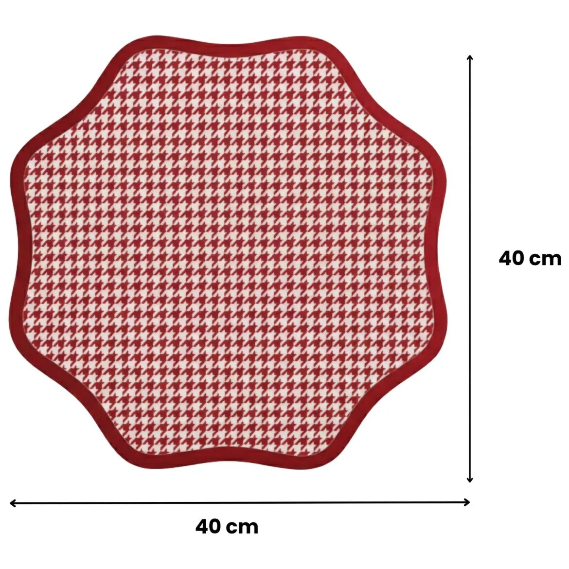 Set 2 Tovagliette/Sottopiatti in Ecopelle Tim, Rosso e Rosa 40x40 cm, Micro pied de poule, Lavabili e Antiscivolo, Indoor/Outdoor, Made in Italy