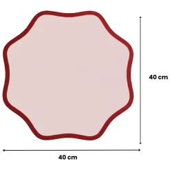 Set 6 Tovagliette/Sottopiatti in Ecopelle Hati, Rosso e Rosa 40x40 cm, Coppia bicolore, Lavabili e Antiscivolo, Indoor/Outdoor, Made in Italy