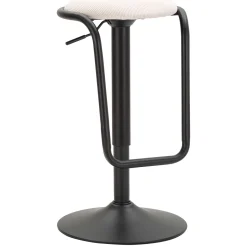 Sgabello Bianco Crema Nero Regolabile Imbottito 41x41x61h cm, Altezza Seduta Massima 83 cm - Jardin