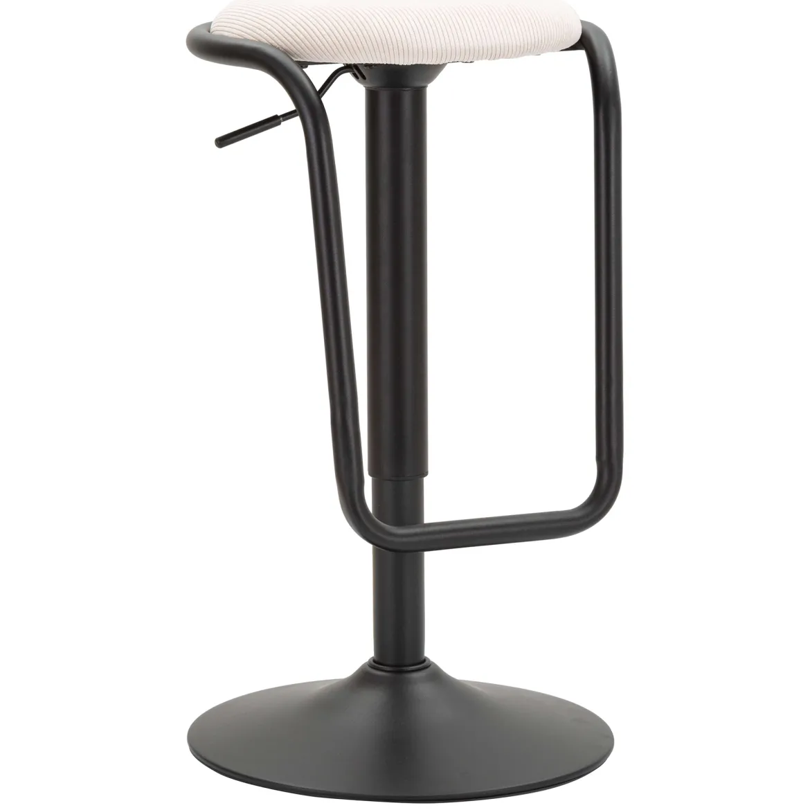 Sgabello Bianco Crema Nero Regolabile Imbottito 41x41x61h cm, Altezza Seduta Massima 83 cm - Jardin