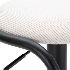 Sgabello Bianco Crema Nero Regolabile Imbottito 41x41x61h cm, Altezza Seduta Massima 83 cm - Jardin