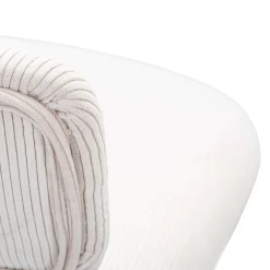 Sgabello Bianco Crema Nero Regolabile con Schienale 41x48x85h cm, Imbottito - Mirea