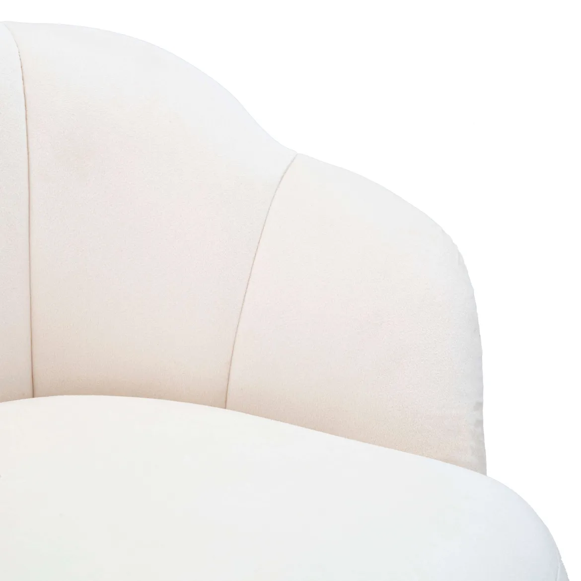 Sgabello Bianco Crema oro Imbottito Rivestimento in Velluto 55x53x110h cm, Altezza Seduta 85 cm - Tequis