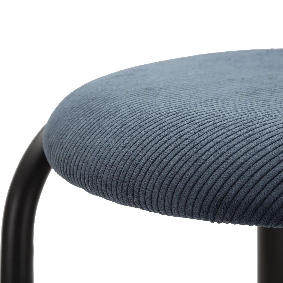 Sgabello blu Nero Regolabile Imbottito 43x50x86h cm, con Schienale - Essaou