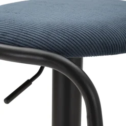 Sgabello blu Nero Regolabile Imbottito 43x50x86h cm, con Schienale - Essaou