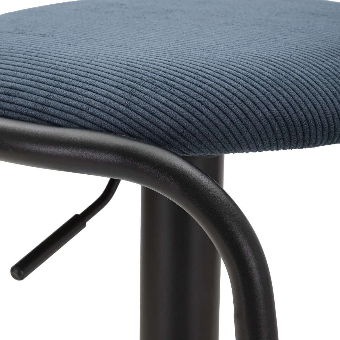 Sgabello blu Nero Regolabile Imbottito 43x50x86h cm, con Schienale - Essaou