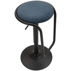 Sgabello blu Nero Regolabile Imbottito 43x50x86h cm, con Schienale - Essaou