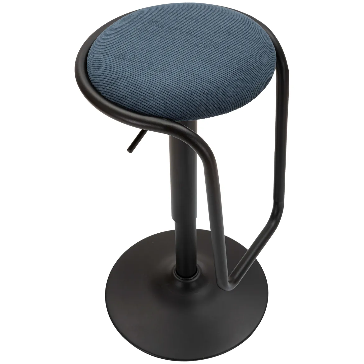 Sgabello blu Nero Regolabile Imbottito 43x50x86h cm, con Schienale - Essaou