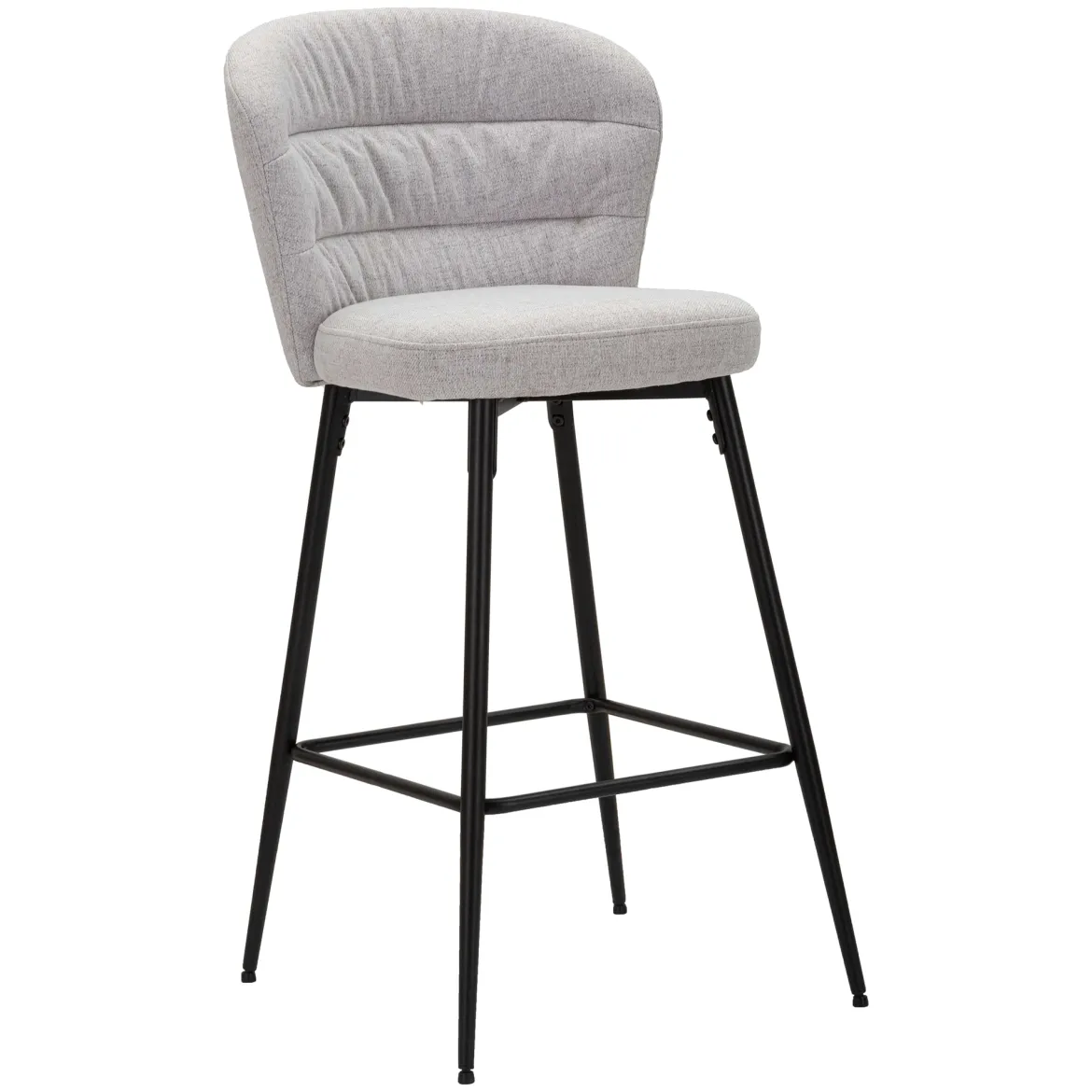 Sgabello Grigio Nero Imbottito Colore Struttura Nero 52x59x108h cm, Materiale Struttura in Legno Nobilitato - Guadal