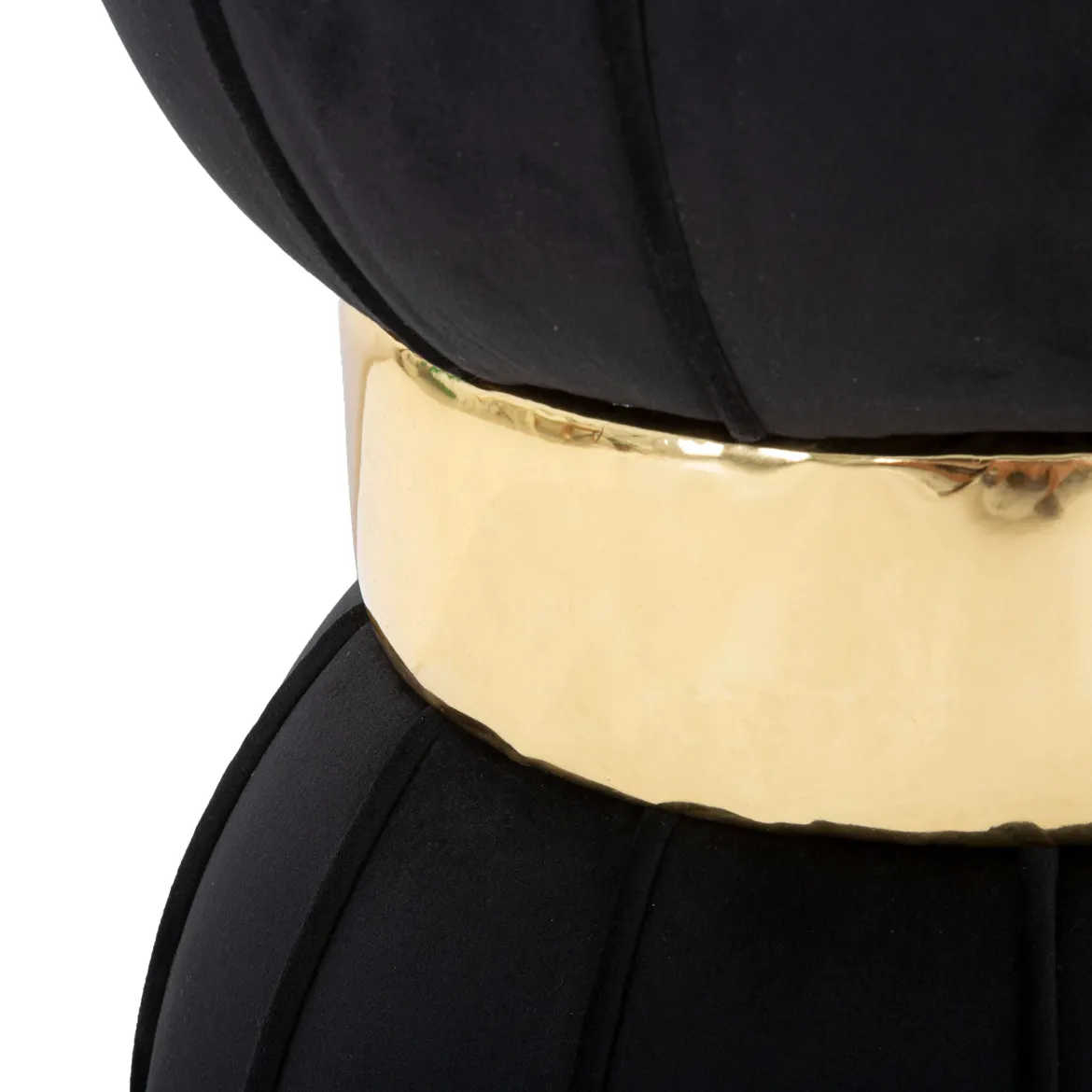 Sgabello Nero oro Imbottito Rivestimento in Velluto 46x48x96h cm, Materiale Struttura in Legno - Tupiza