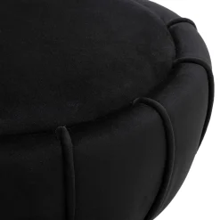 Sgabello Nero oro Imbottito Rivestimento in Velluto 46x48x96h cm, Materiale Struttura in Legno - Tupiza