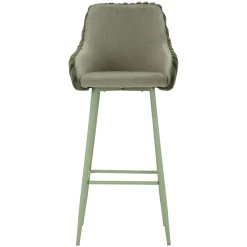 Sgabello Verde Imbottito set da 2 con Schienale 52x46x111h cm, Materiale Struttura in Legno Nobilitato - Spiti