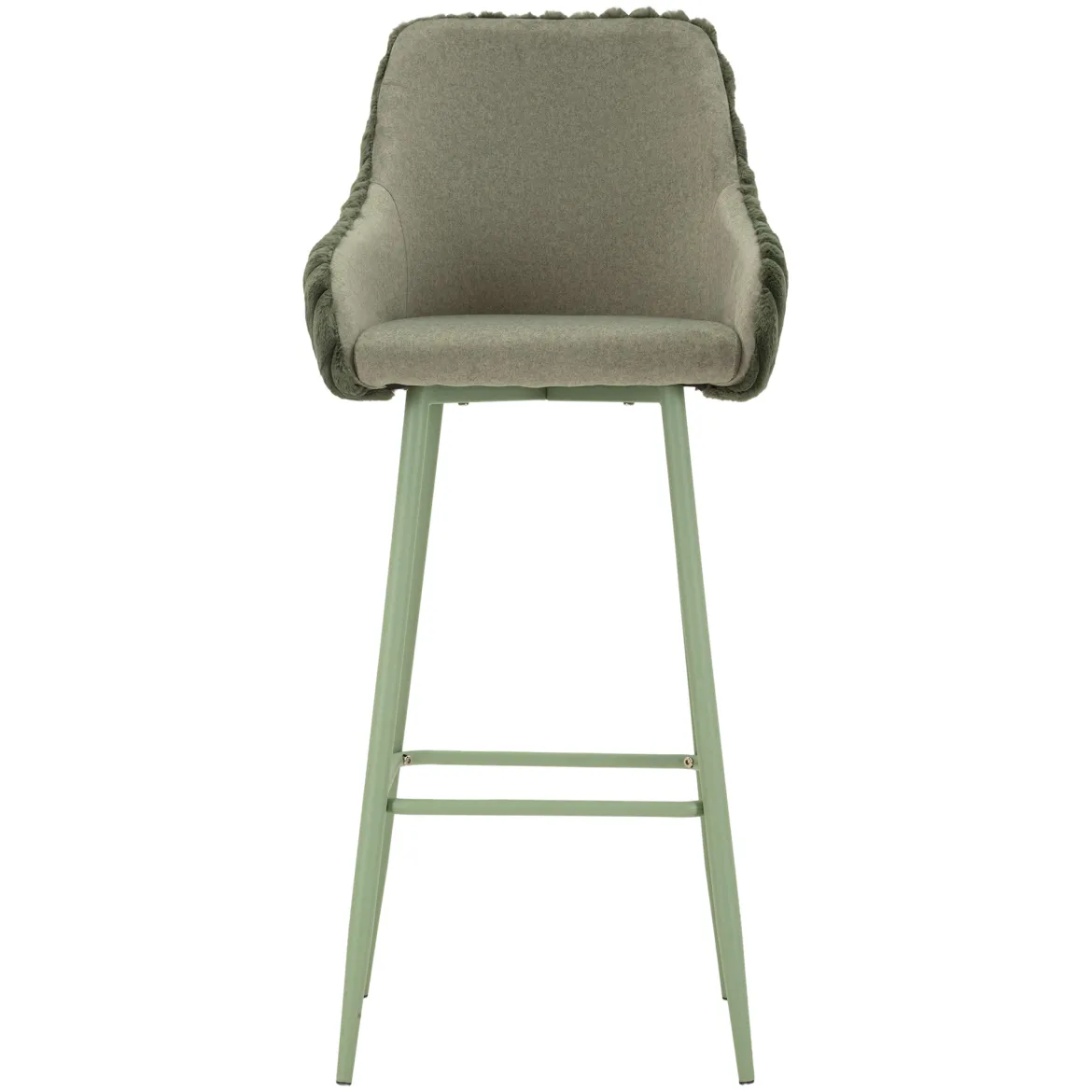 Sgabello Verde Imbottito set da 2 con Schienale 52x46x111h cm, Materiale Struttura in Legno Nobilitato - Spiti