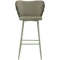 Sgabello Verde Imbottito set da 2 con Schienale 55x58x106h cm, Materiale Struttura in Legno Nobilitato - Kalpa