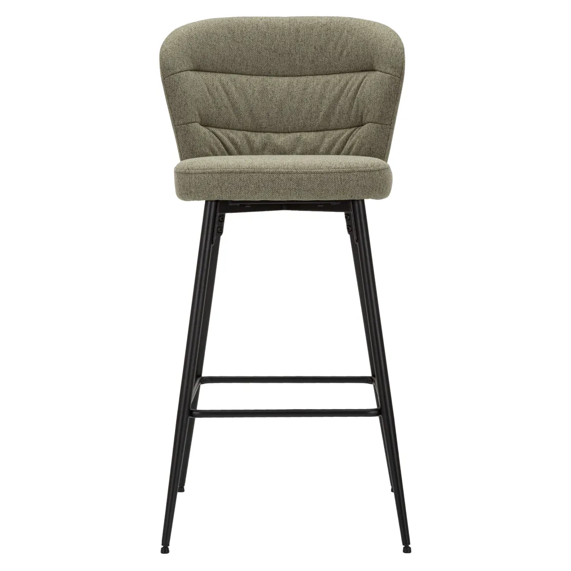Sgabello Verde Nero Imbottito Colore Struttura Nero 52x59x108h cm, Materiale Struttura in Legno Nobilitato - Guadal