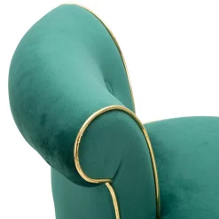 Sgabello Verde oro Imbottito Rivestimento in Velluto 46x48x96h cm, Materiale Struttura in Legno - Tupiza