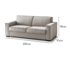 Sofa ad angolo tortora 200x95x90h cm - Abernathy