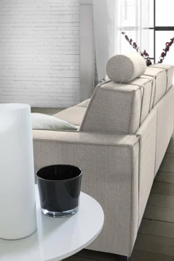 Sofa ad angolo tortora 200x95x90h cm - Abernathy