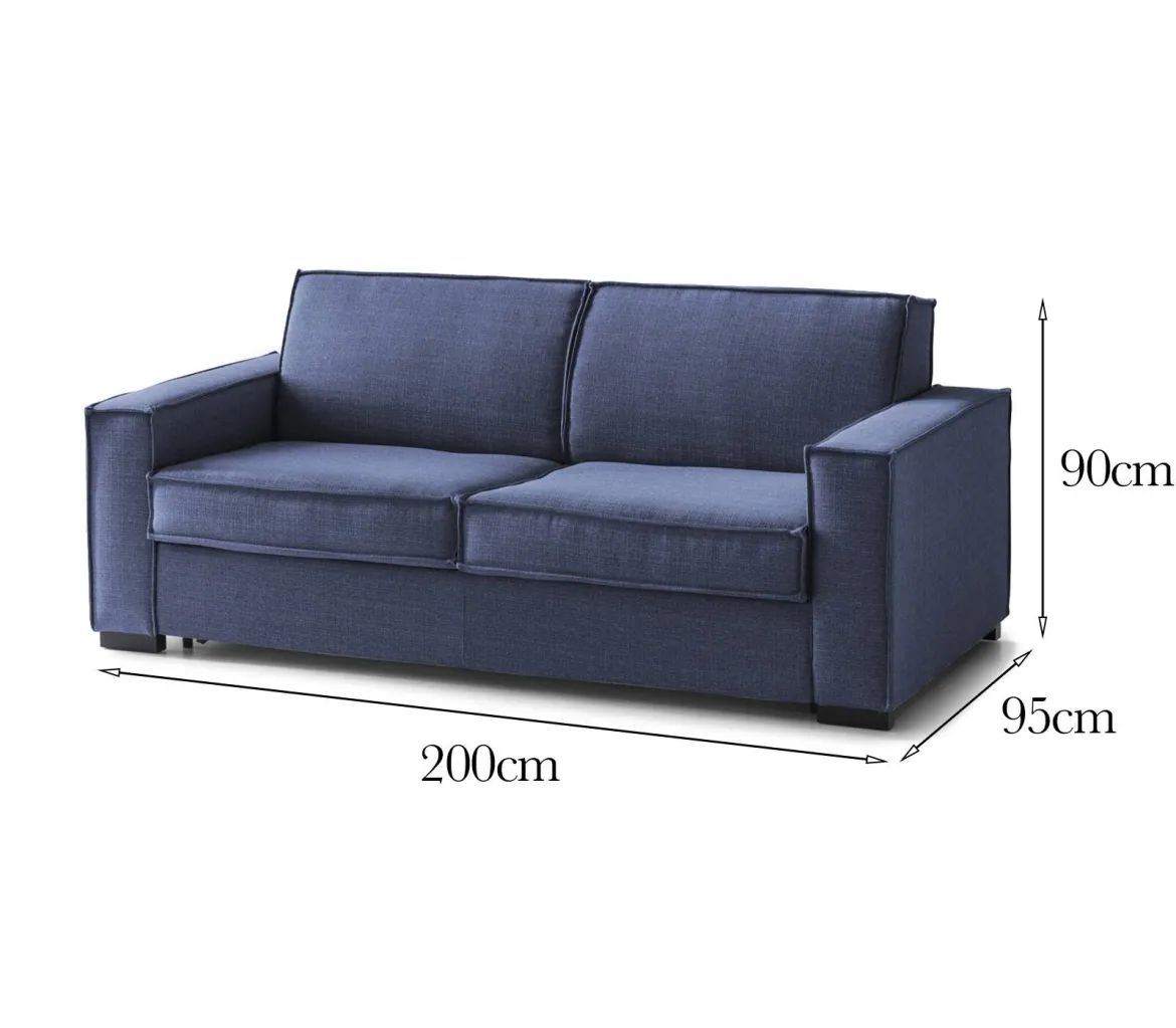 Sofa con penisola blu 200x95x90h cm - Abernathy