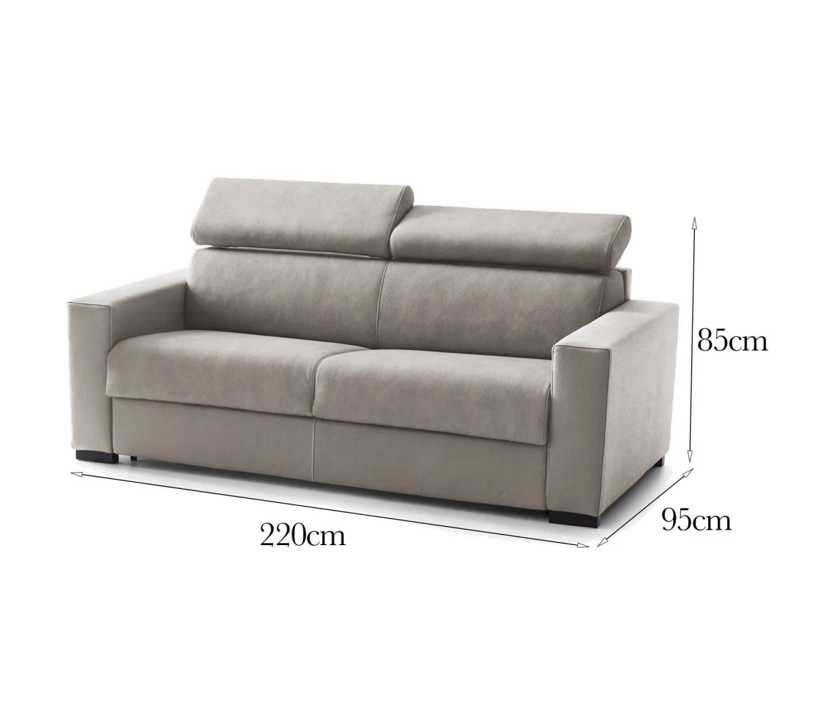 Sofa design tortora 180x95x85h cm - Vigolana