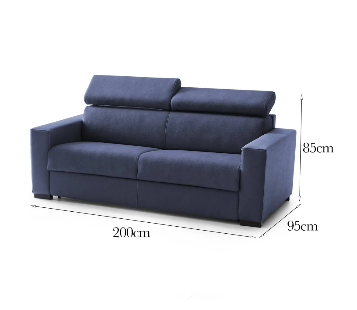Sofa 3 posti blu 200x95x85h cm - Vigolana