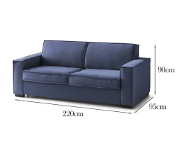 Sofa sfoderabile blu 220x95x90h cm - Diopside