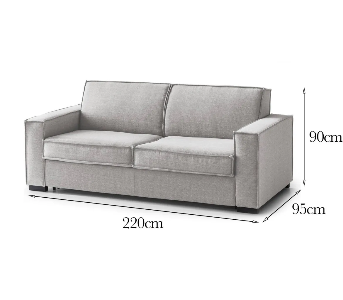 Sofa sfoderabile grigio 220x95x90h cm - Diopside