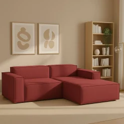Sofa sfoderabile rosso 220x170x70h cm - Amuleto