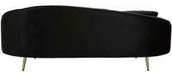 Sofà in legno e metallo rivestito in tessuto nero e oro 185x84x68h cm - Verte