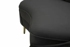 Sofà in legno e metallo rivestito in tessuto nero e oro 185x84x68h cm - Verte