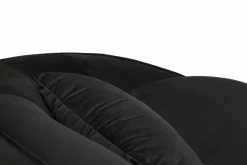 Sofà in legno e metallo rivestito in tessuto nero e oro 185x84x68h cm - Verte