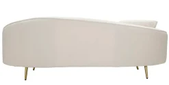 Sofà moderno crema e oro 185x84x68h cm - Verte
