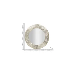 Specchio Argento Trasparente Cornice Effetto Materico Forma Ovale 104x104h cm, Tipologia a Parete - Dafateda