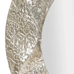 Specchio Argento Trasparente Cornice Effetto Materico Forma Ovale 104x104h cm, Tipologia a Parete - Dafateda