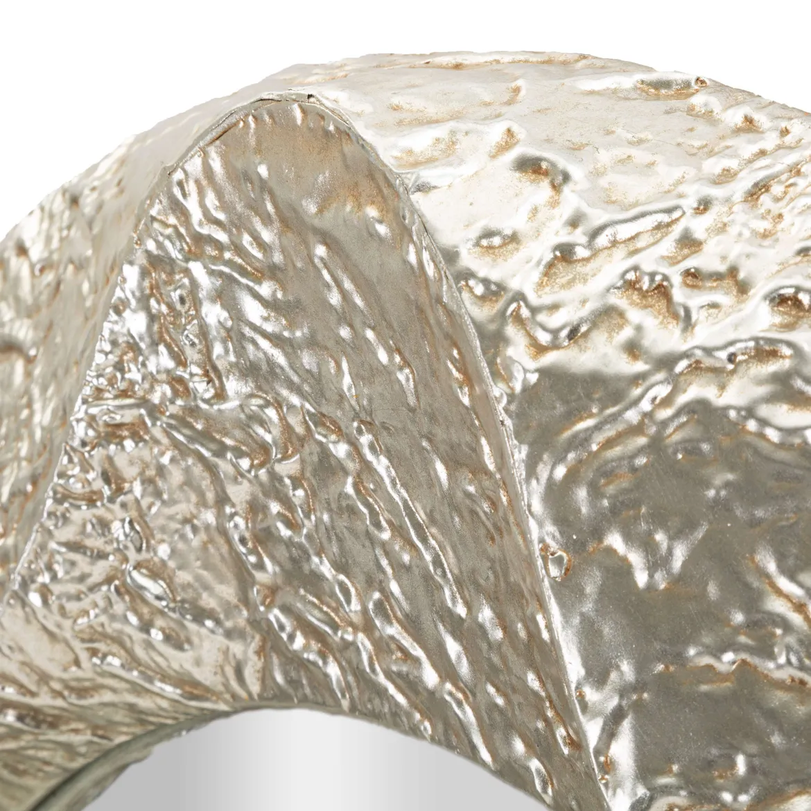 Specchio Argento Trasparente Cornice Effetto Materico Forma Ovale 104x104h cm, Tipologia a Parete - Dafateda
