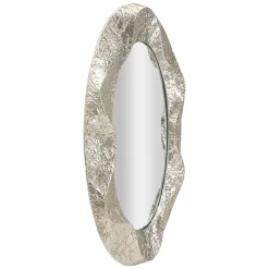 Specchio Argento Trasparente Cornice Effetto Materico Forma Rettangolare 61x160h cm, Tipologia a Parete - Dadava