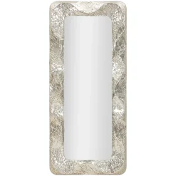 Specchio Argento Trasparente Cornice Effetto Materico Forma Rettangolare 70x161h cm, Tipologia a Parete - Dagalito