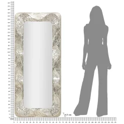 Specchio Argento Trasparente Cornice Sagomata Forma Rettangolare 85x100h cm, Tipologia a Parete - Dabaka