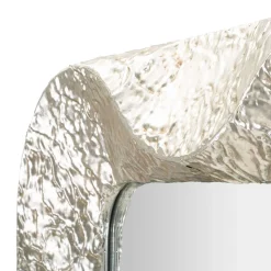 Specchio Argento Trasparente Cornice Sagomata Forma Rettangolare 85x100h cm, Tipologia a Parete - Dabaka