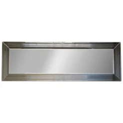Specchio Argento Trasparente Dettagli Geometrici Forma Rettangolare 120x40h cm, Tipologia a Parete - Varallo