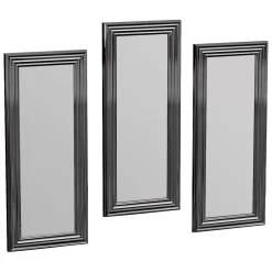 Specchio Argento Trasparente Modulabile set da 3 30x70h cm, Forma Rettangolare - Guarcino